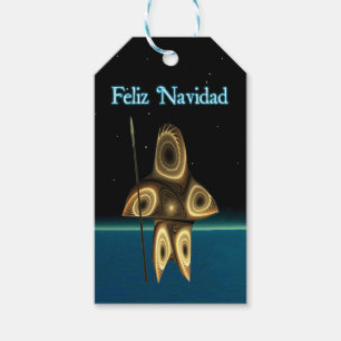 Feliz Navidad - Fraktal Inuit Hunter Geschenkanhänger