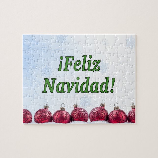 ¡ Feliz Navidad! Frohe Weihnachten im spanischen Puzzle (Horizontal)