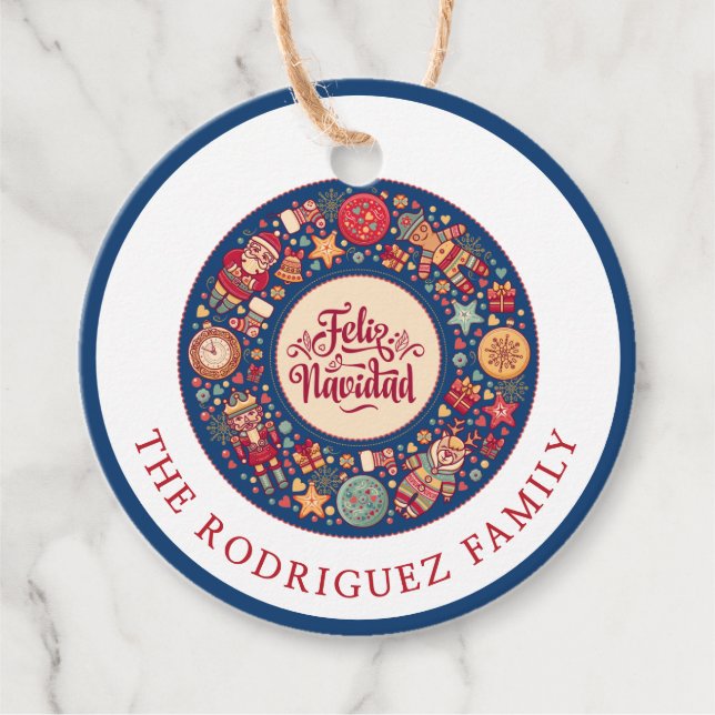 Feliz Navidad Geschenkanhänger (Vorderseite)