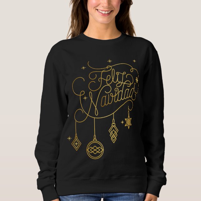 Feliz Navidad Golden Artline Sweatshirt (Vorderseite)