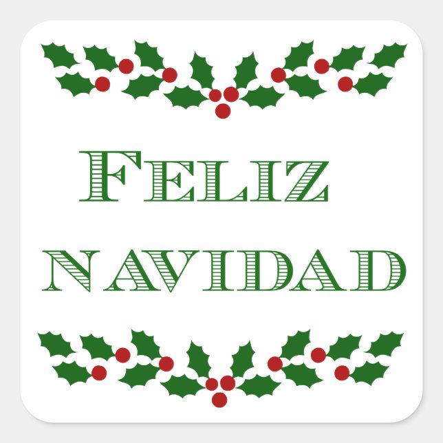 Feliz Navidad - Grüner Schriftart - Aufkleber (Vorderseite)