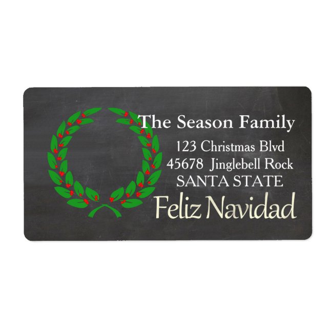 Feliz Navidad Holiday Address Label (Vorne)