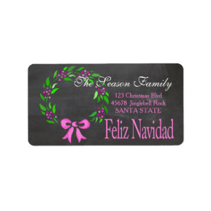 Feliz Navidad Holiday Address Label Adressaufkleber