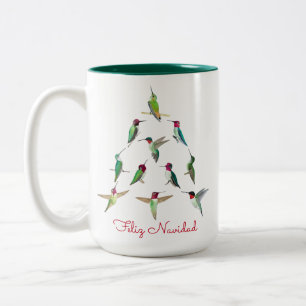 Feliz Navidad Hummingbird Zweifarbige Tasse