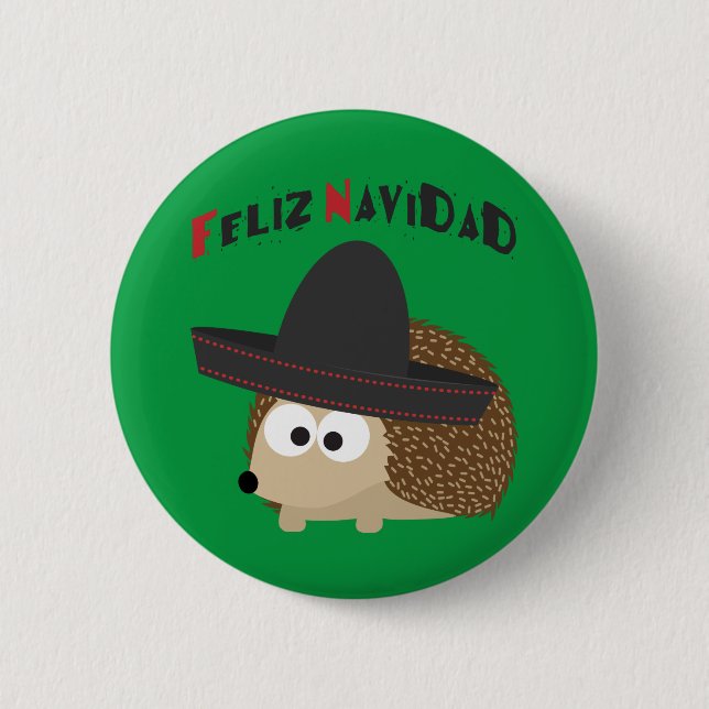 Feliz Navidad Igel Button (Vorderseite)