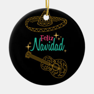 Feliz navidad keramik ornament