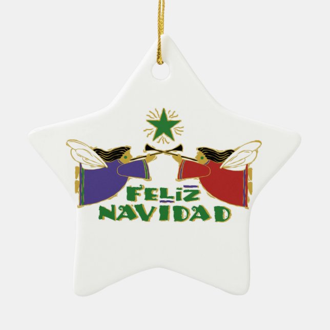 Feliz Navidad Keramik Ornament (Vorne)