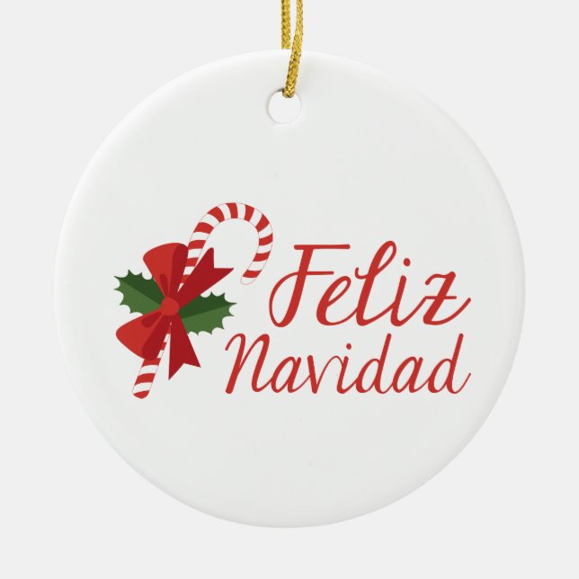 Feliz Navidad Keramik Ornament (Vorne)