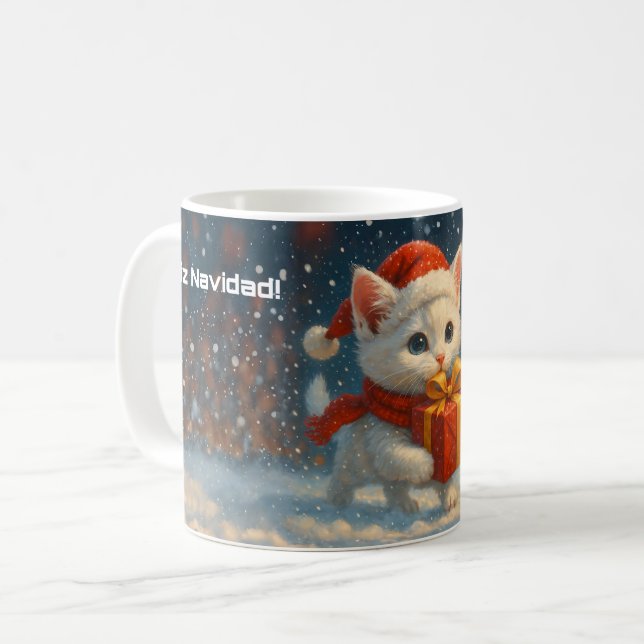 Feliz Navidad - Kitten - Gift - Mug Kaffeetasse (Vorderseite Links)