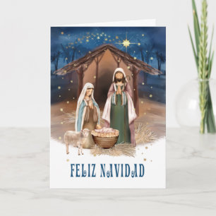Feliz Navidad. Krippenkarten auf Spanisch Feiertagskarte