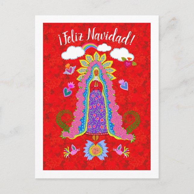 Feliz Navidad Lady of Guadalupe Postkarte (Vorderseite)