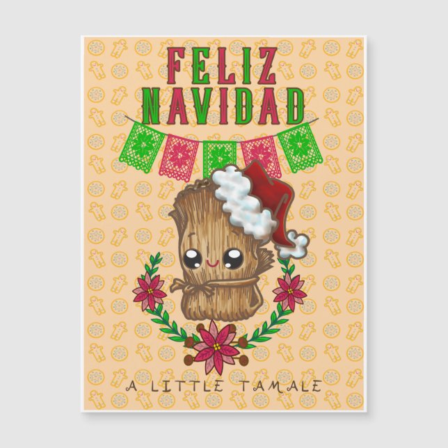 Feliz Navidad - Little Tamale (gelb) Magnetkarte (Vorderseite)