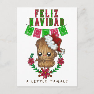 Feliz Navidad - Little Tamale Spanisch/Englisch Te Postkarte
