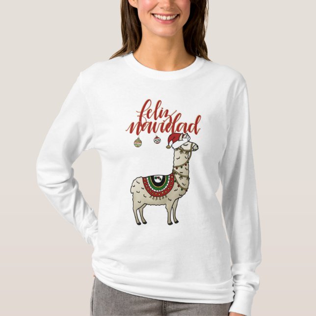 Feliz Navidad Llama Shirt (Vorderseite)