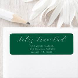 Feliz Navidad Mail Immergrün Rücksende-Adressetike