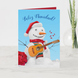Feliz Navidad "Mariachi Christmas" Schneemann Feiertagskarte