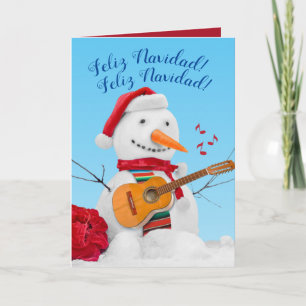 Feliz Navidad Mariachi Weihnachtslied Snowman Feiertagskarte