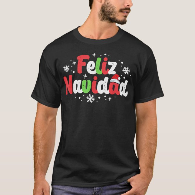 Feliz Navidad Matching Family Spanish Christmas Me T-Shirt (Vorderseite)