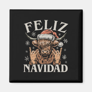 Feliz Navidad Meme Emo Cow Funny Meme Weihnachten Magnet