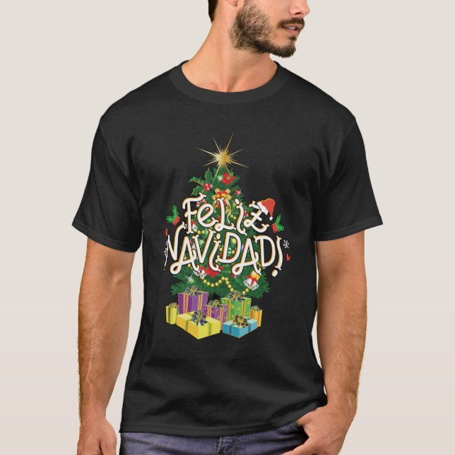 Feliz Navidad Men Black Shirt (Vorderseite)
