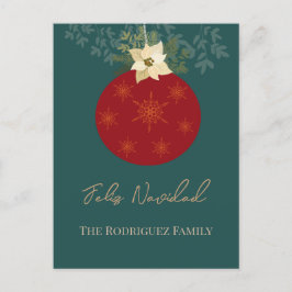 Feliz Navidad-Merry Weihnachten Roter Ornament Url