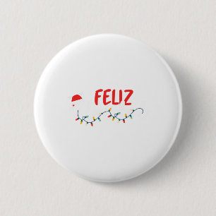 Feliz Navidad Merry Weihnachten Xmas Lights Pajama Button