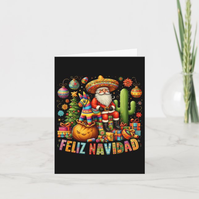 Feliz Navidad Mexican Funny Christmas Santa Festiv Karte (Vorderseite)
