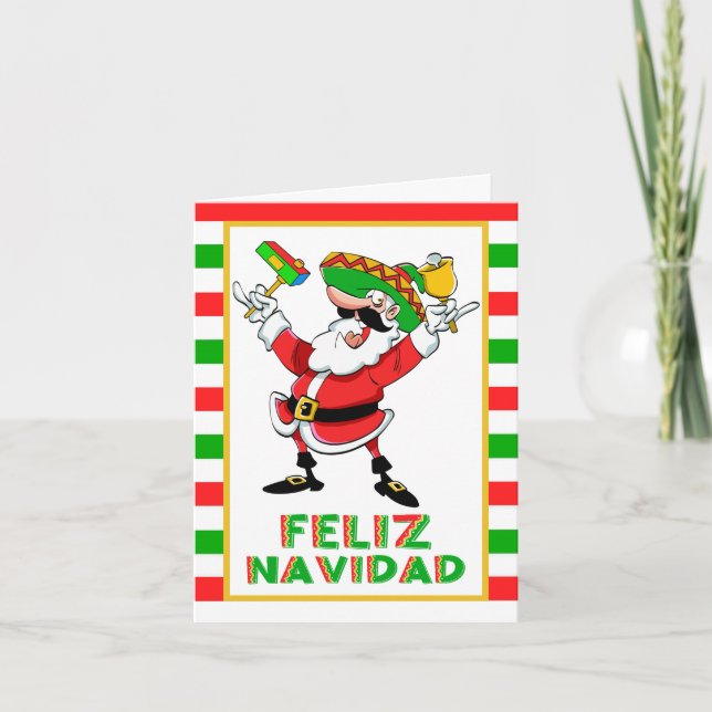 Feliz Navidad Mexico Weihnachtsfeiz Feiertagskarte (Vorderseite)