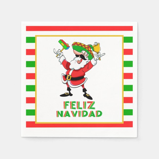Feliz Navidad Mexico Weihnachtsfeiz Serviette (Vorderseite)