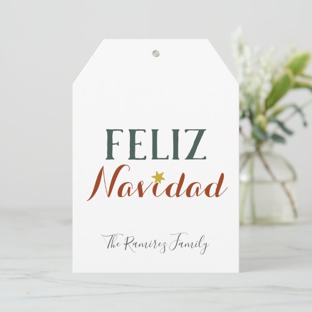 Feliz Navidad Minimaler Weihnachtsstar   Einladung (Stehend Vorderseite)