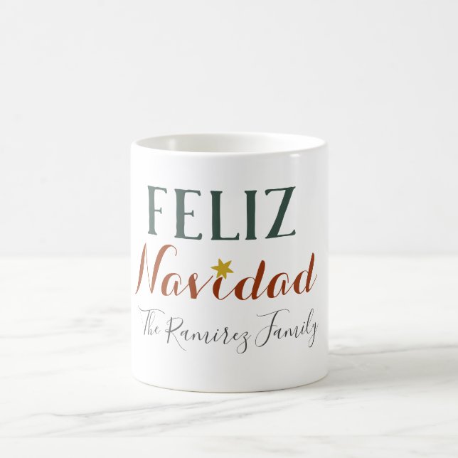 Feliz Navidad Minimaler Weihnachtsstar    Kaffeetasse (Mittel)
