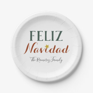 Feliz Navidad Minimaler Weihnachtsstar Pappteller