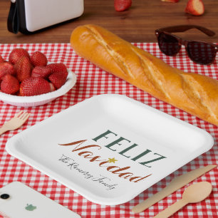 Feliz Navidad Minimaler Weihnachtsstar    Pappteller