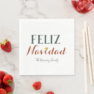 Feliz Navidad Minimaler Weihnachtsstar Serviette