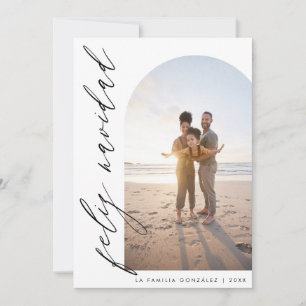 Feliz Navidad Minimalista Arco y Caligrafía Foto Feiertagskarte