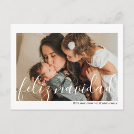 Feliz Navidad Minimalistisch Typografy Foto Postkarte