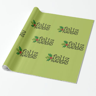 Feliz Navidad mit Weihnachtsstechpalme Geschenkpapier