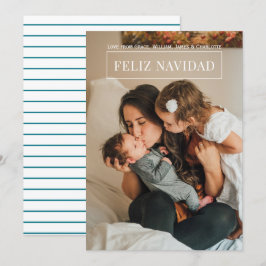 Feliz Navidad Modern Christmas Foto Card Einladung