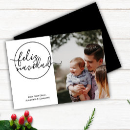 Feliz Navidad Modern Christmas Foto Card Einladung