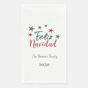 Feliz Navidad Moderne Weihnachtsfamilie Serviette