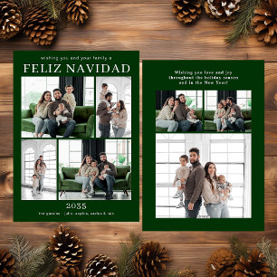 Feliz Navidad Multi-Foto-Urlaubskarte Feiertagskarte