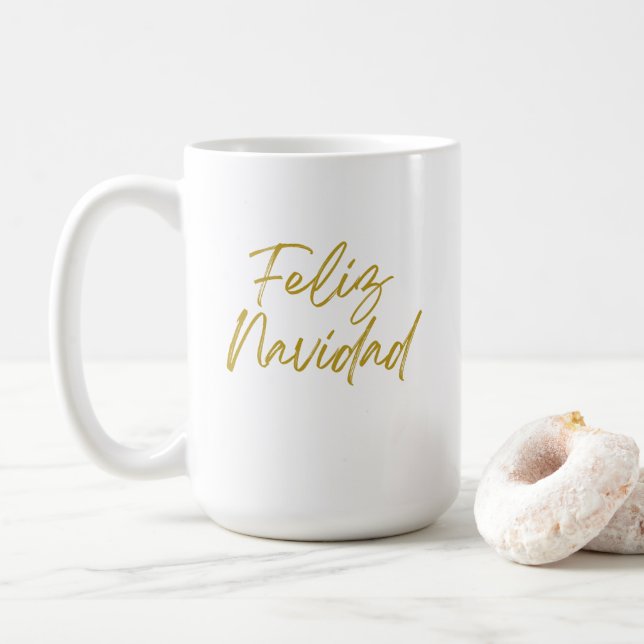 Feliz Navidad-Nachricht Kaffeetasse (Mit Donut)