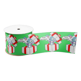 Feliz Navidad Niedlich Bunny in Red White Geschenk Satinband