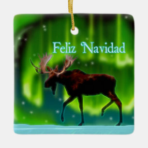 Feliz Navidad - Nordlichtmoose Keramikornament