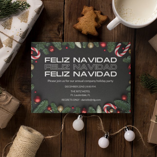 Feliz Navidad Office Company Weihnachts-Party Karte (Feliz Navidad Office Company Christmas Party Card)