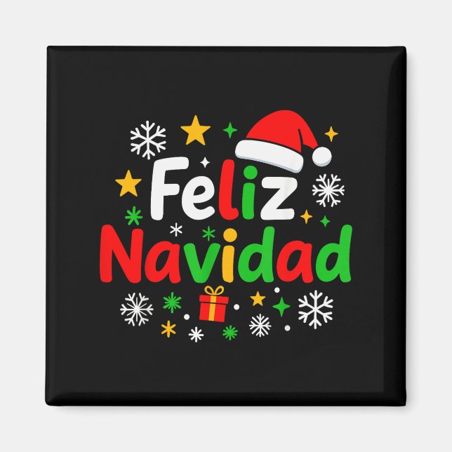 Feliz Navidad Pajamas Shirt, Cute Spanish Mexican  Magnet (Vorne)