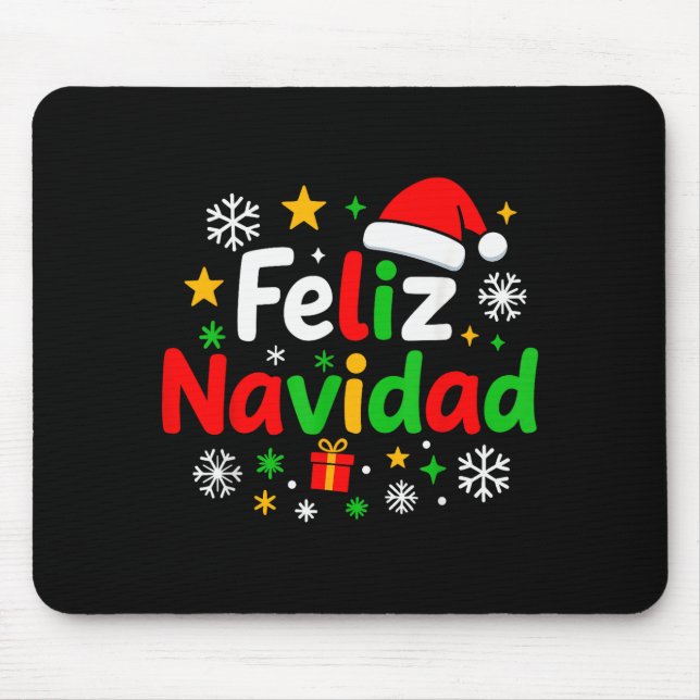 Feliz Navidad Pajamas Shirt, Cute Spanish Mexican  Mousepad (Vorne)
