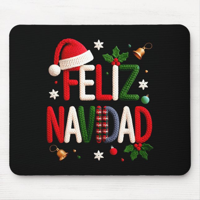 Feliz Navidad Pajamas Spanish Mexican Christmas Bo Mousepad (Vorne)