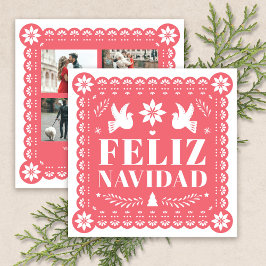 Feliz Navidad Papel Picado Foto Weihnachtskarte Feiertagskarte