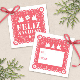 Feliz Navidad Papel Picado Geschenktag Geschenkanhänger